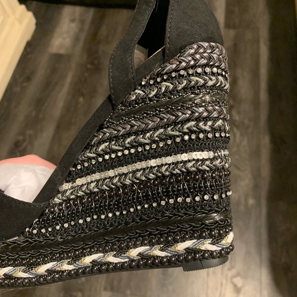 3 for $25 - NWB boho jeweled strappy wedges open toe - Picture 2 of 5